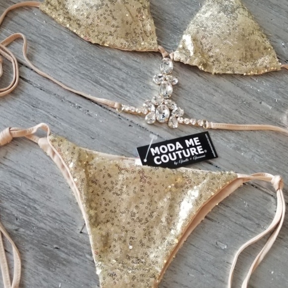 Bikini SEQUINS & RHINESTONES BIKINI 2 piece - Picture 3 of 4